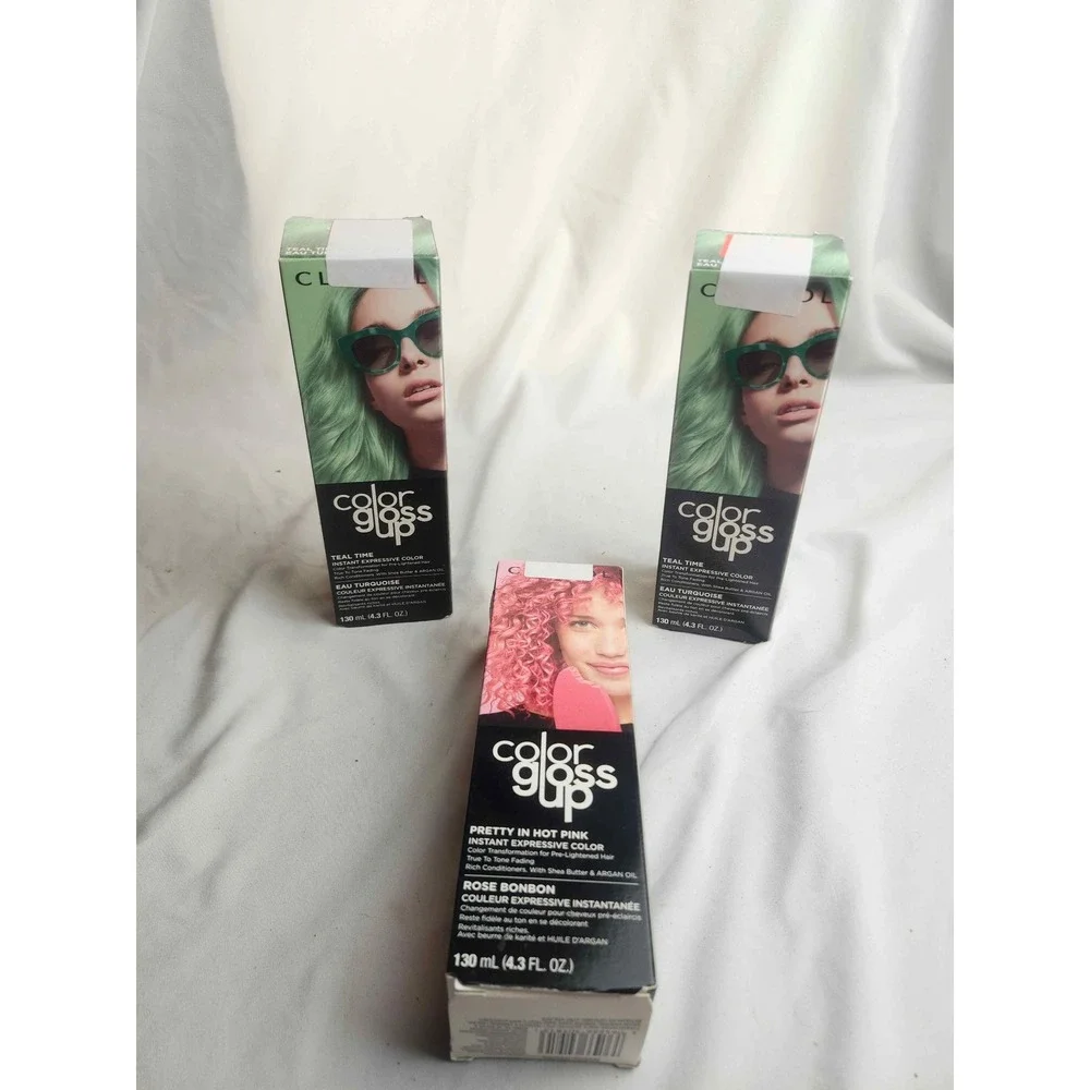 Clairol Color Gloss Up Teal Time & Pretty In Hot Pink Temporary Hair Color 3 ct